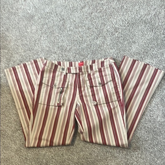 Esprit Tan/Red Wide Leg Pants Sz 7/8 EUC - Picture 8 of 8